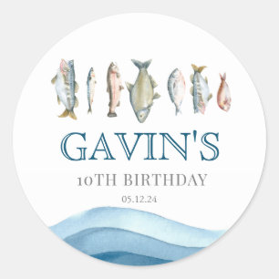 Fish welcome sign, fish welcome poster classic round sticker