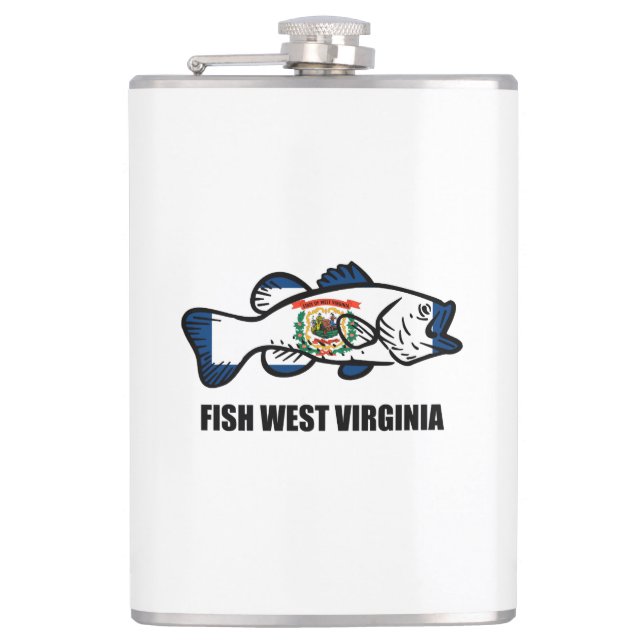 Fish West Virginia Hip Flask (Front)