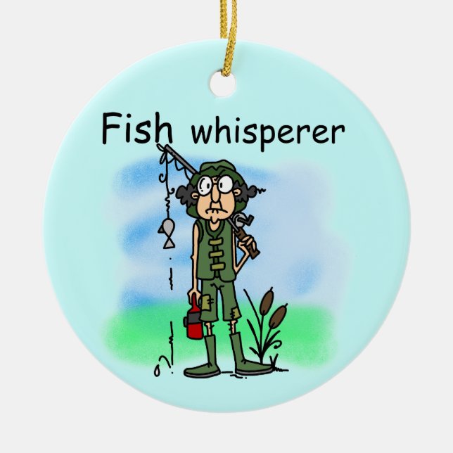 Fish Whisperer Ceramic Tree Decoration (Front)