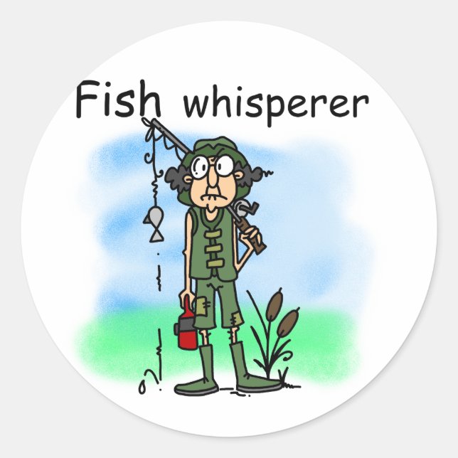 Fish Whisperer Classic Round Sticker (Front)