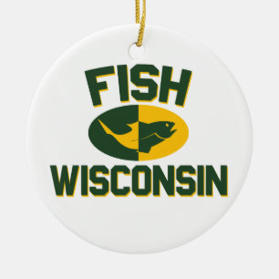 Fish Wisconsin Ceramic Tree Decoration