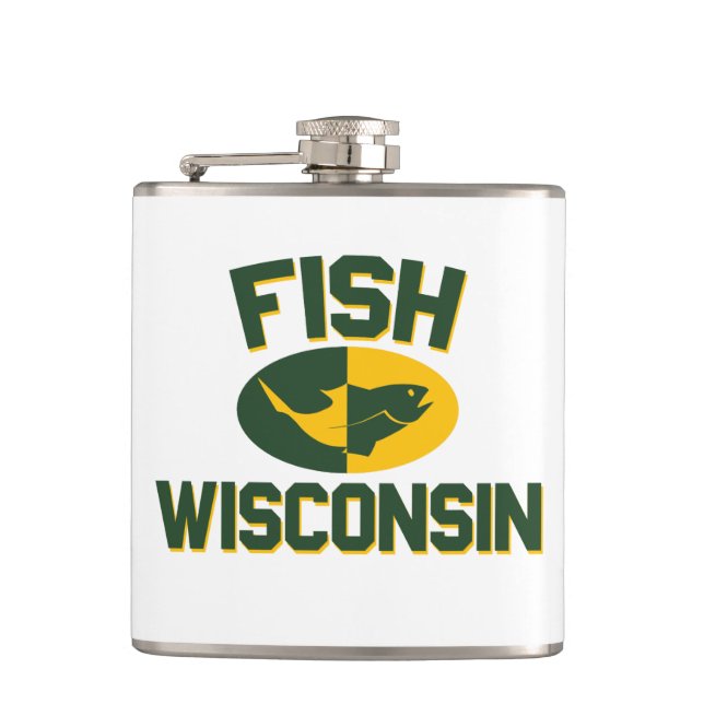 Fish Wisconsin Hip Flask (Front)