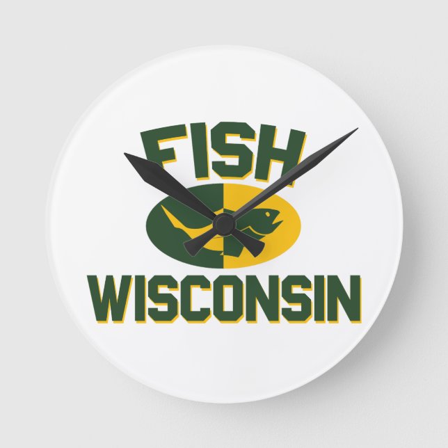 Fish Wisconsin Round Clock (Front)