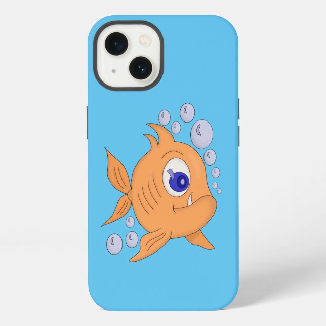 Fish with a sharp tooth iPhone case (Back)
