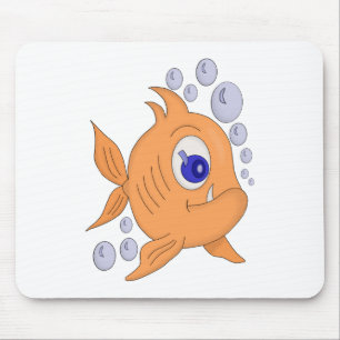 Fish with a sharp tooth mouse pad