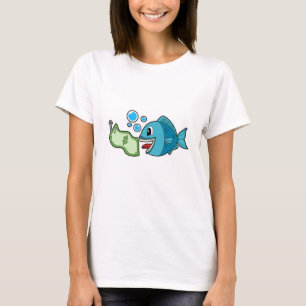 Fish with Bank note T-Shirt