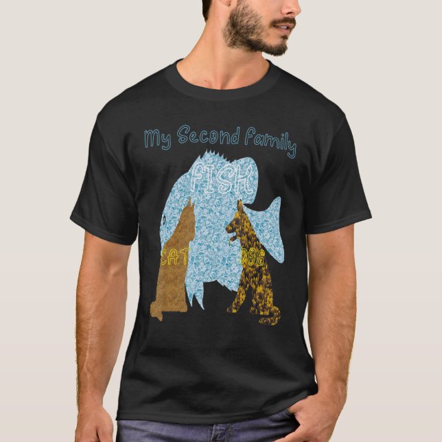 Fish With Dog And Cat T-Shirt (Front)