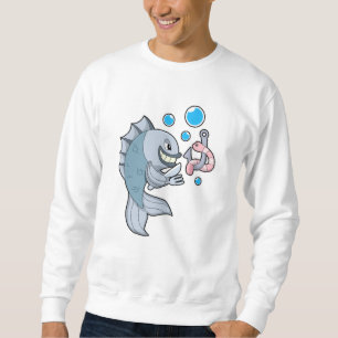 Fish with Fish hook & Worm Sweatshirt