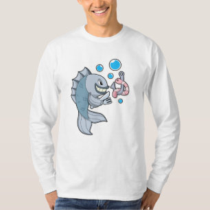 Fish with Fish hook & Worm T-Shirt