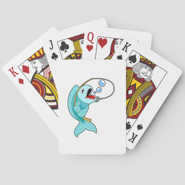 Fish with Fishing rod Playing Cards (Back)