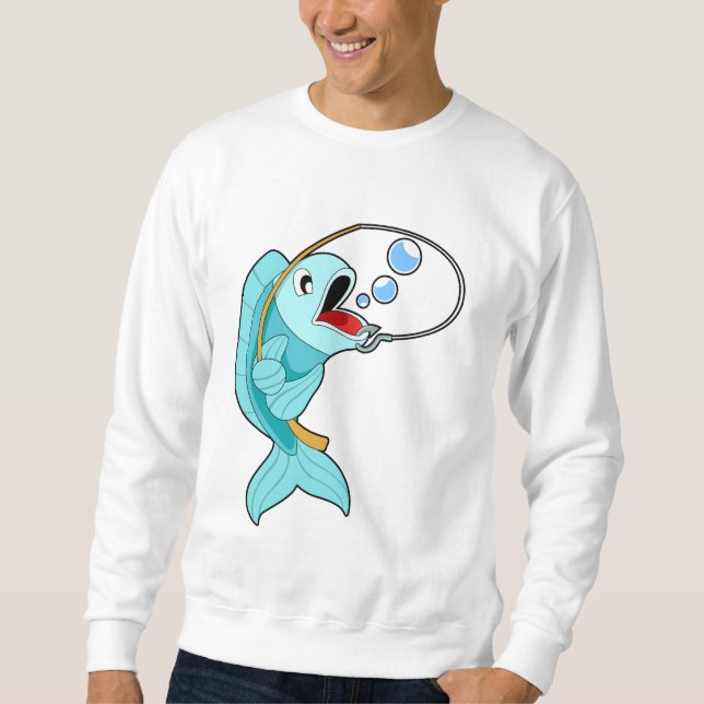 Fish with Fishing rod Sweatshirt (Front)