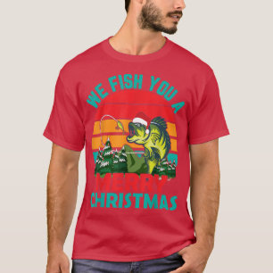 Fish You Merry Christmas in July Fishing Santa Fun T-Shirt