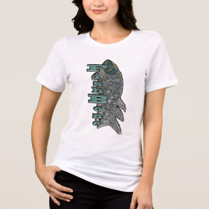 FishBone With Vertical Text Tri-Blend Shirt