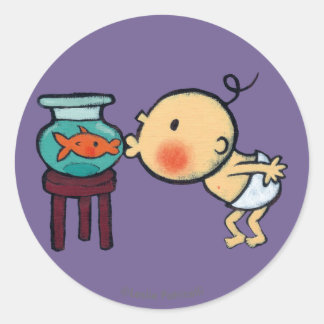 Fishbowl Kisses Orange Goldfish Classic Round Sticker