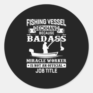 Fisher Art Fishing Job Title Classic Round Sticker