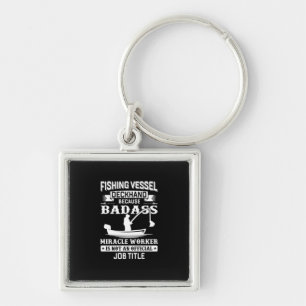 Fisher Art Fishing Job Title Key Ring