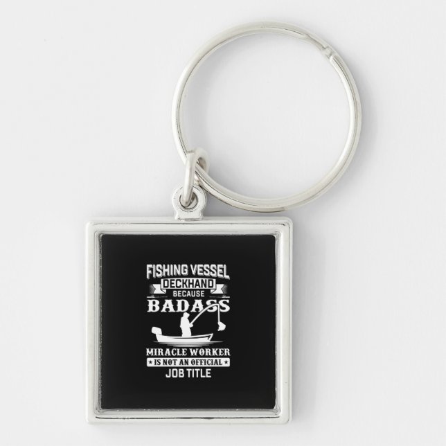 Fisher Art Fishing Job Title Key Ring (Front)