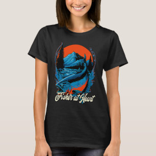 Fisher at Heart Lifestyle Fishing Habits Fisherman T-Shirt