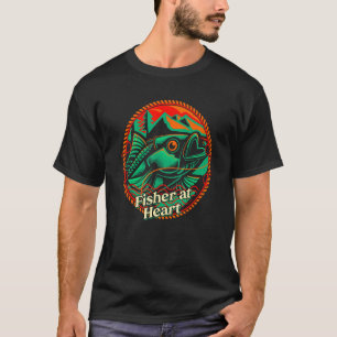 Fisher at Heart Lifestyle Fishing Habits Fisherman T-Shirt