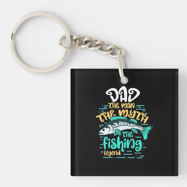 Fisher Dad The Fishing Legend Key Ring (Front)