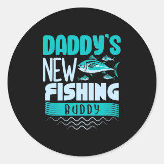Fisher Daddy New Fishing Buddy Classic Round Sticker