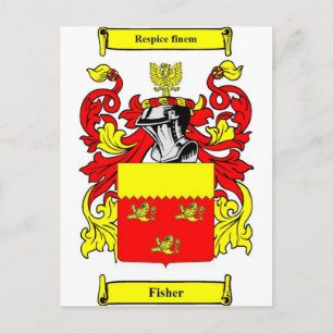 Fisher (English) Coat of Arms Postcard