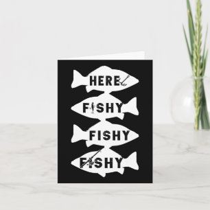 Fisher Fish Fishermen Bait Fishing Rod Boys Girls  Card