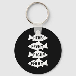 Fisher Fish Fishermen Bait Fishing Rod Boys Girls Key Ring