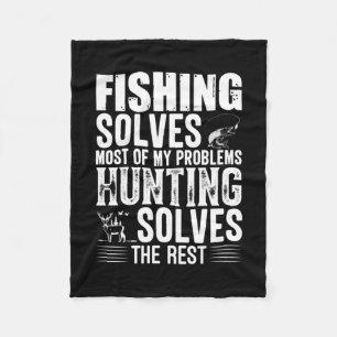 Fisher Fishing Solves Most Of My Problems Fleece Blanket