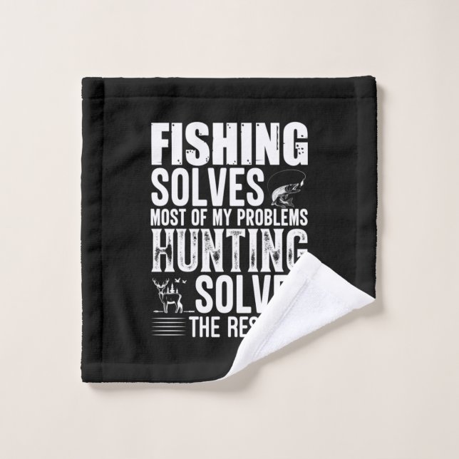 Fisher Fishing Solves Most Of My Problems Wash Cloth (Wash Cloth)