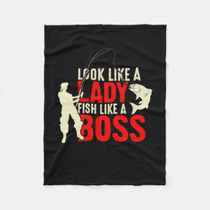 Fisher Gift A Lady Fish Like A Boss Fleece Blanket