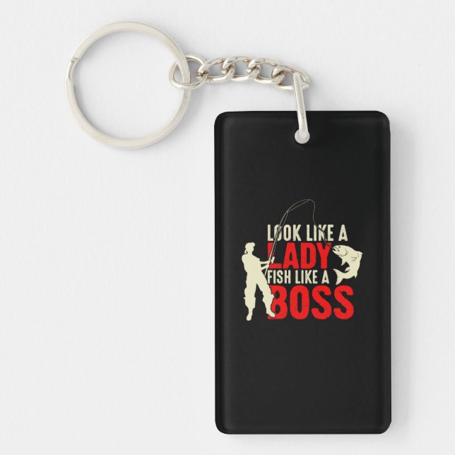 Fisher Gift A Lady Fish Like A Boss Key Ring (Front)