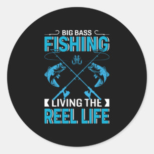 Fisher Gift Big Fishing Living The Life Classic Round Sticker