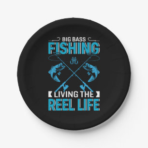 Fisher Gift Big Fishing Living The Life Paper Plate