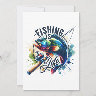Fisher Gift Fishing Is My Life Holiday Card