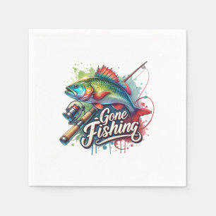Fisher Gift Gone Fishing Napkin