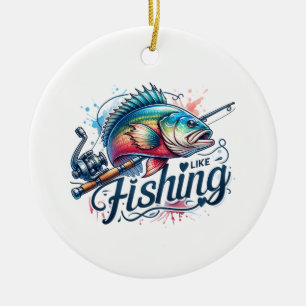 Fisher Gift I Like Fishing Ceramic Tree Decoration