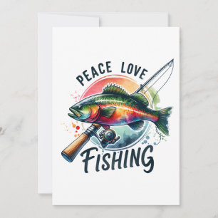 Fisher Gift Peace Love Fishing Holiday Card