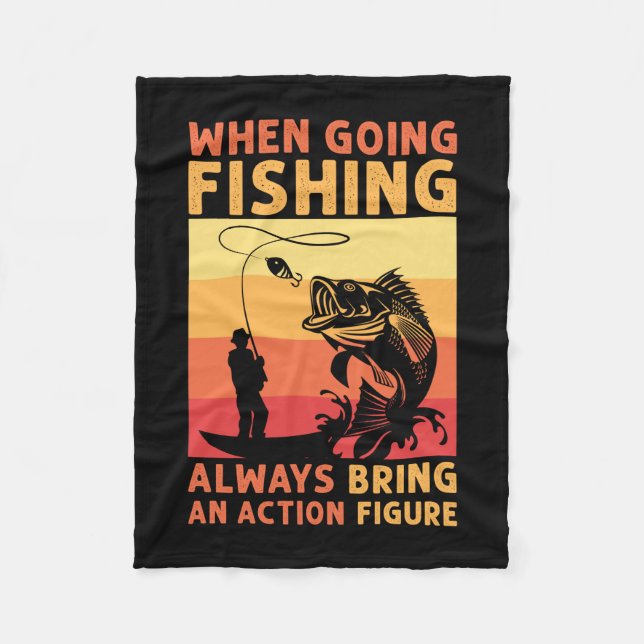 Fisher Gift When Going Fishing Fleece Blanket (Front)