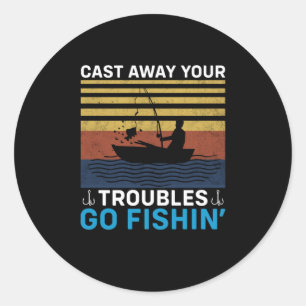 Fisher Go Fishing Classic Round Sticker