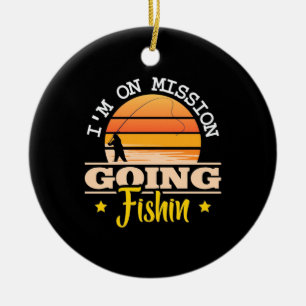 Fisher I Am On Mission Going Fishing Ceramic Tree Decoration