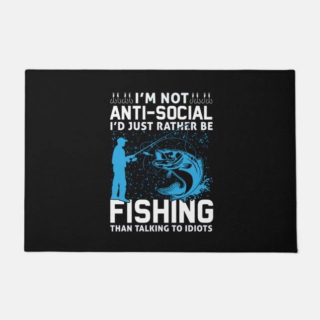 Fisher I Would Just Rather Be Fishing Doormat (Front)