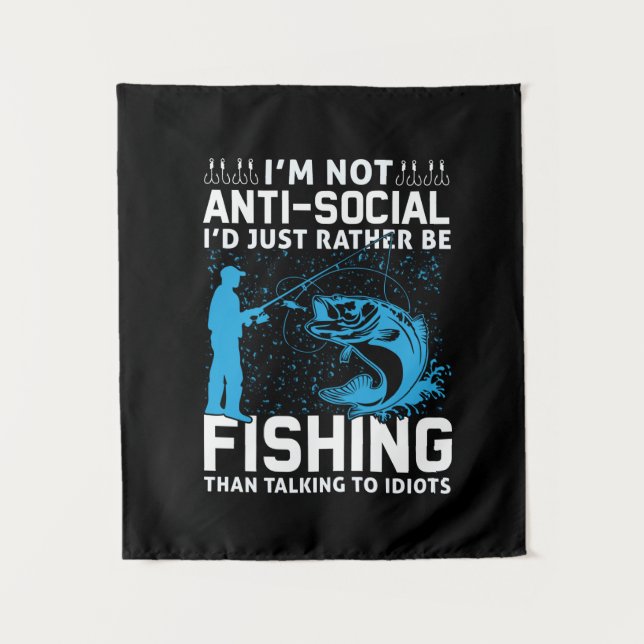 Fisher I Would Just Rather Be Fishing Tapestry (Front)