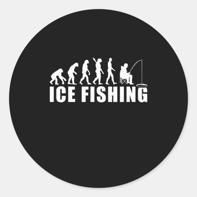 Fisher Ice Fishing Evolution Classic Round Sticker (Front)