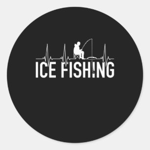 Fisher Ice Fishing Heartbeat Classic Round Sticker