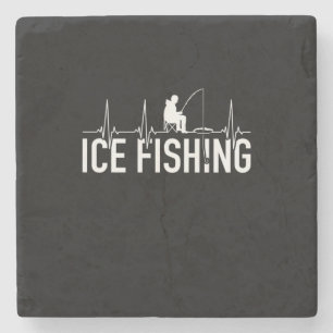 Fisher Ice Fishing Heartbeat Stone Coaster