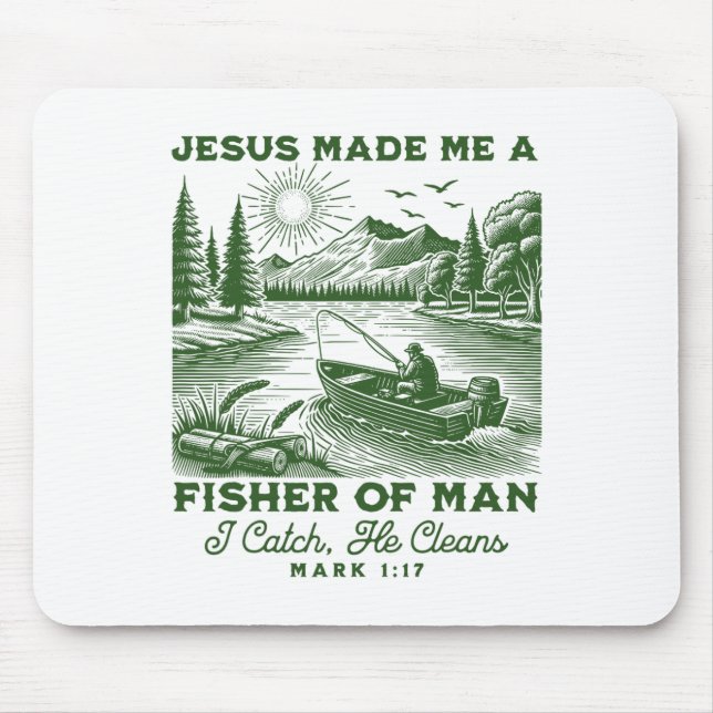 Fisher Of Man Mark 117 Christian Scripture Jesus F Mouse Pad (Front)