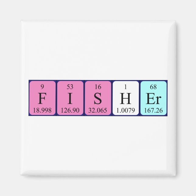 Fisher periodic table name magnet (Front)