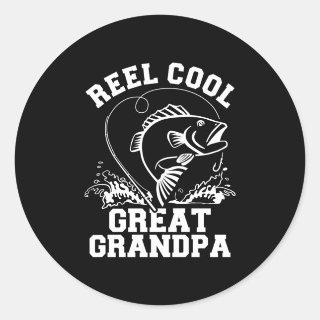 Fisher Reel Cool Great Grandpa Classic Round Sticker (Front)