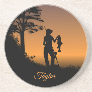 Fisher Woman at Dusk Personal Coaster